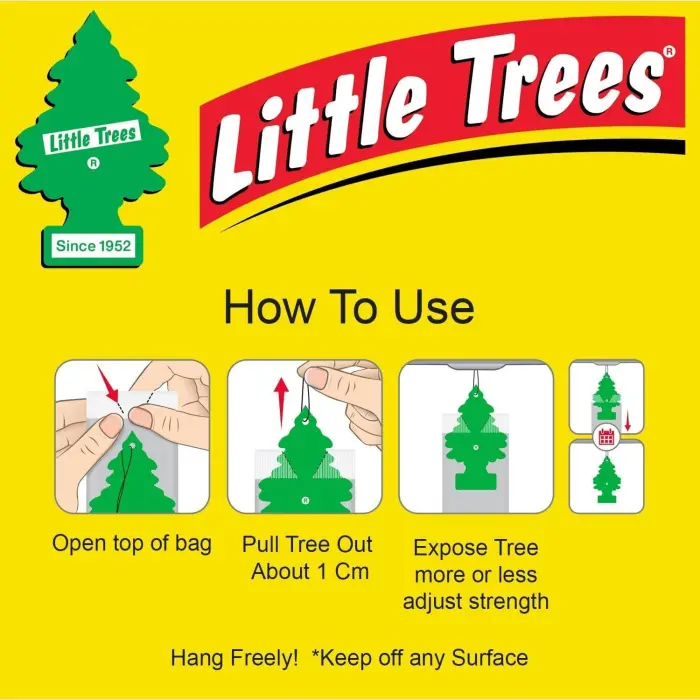 LITTLE TREES Car Air Freshener | Hanging Paper Tree for Home or Car | Vanillaroma | 3 Pack - Image 3