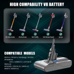 EGR Upgraded 9000mAh V8 Battery Replacement Compatible with Dyson V8 Animal Battery Replacement V8 Absolute/Motorhead/Fluffy SV10 Carbon Fiber Vacuum Cleaner 2 Filters and 3 Screws Included - Image 5