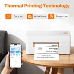 Perfetonair Bluetooth Thermal Shipping Label Printer, 4x6 Portable Wireless Thermal Address Label Printer for Small Business, Compatible with iPhone Android Windows, Used for Ebay Shopify USPS, White - Image 3