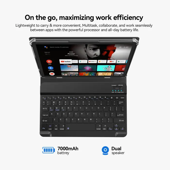 SUNTUNG Tablet, 2025 Latest 11 inch Android 15 Tablet, 5G WiFi+Cellular, MTK8786 Octa-Core, 16GB 128GB 1TB Expansion, 4G LTE Tableta, 21MP Camera, Gemini AI 2.0, Tablets with Keyboard, Mouse, Case - Image 5