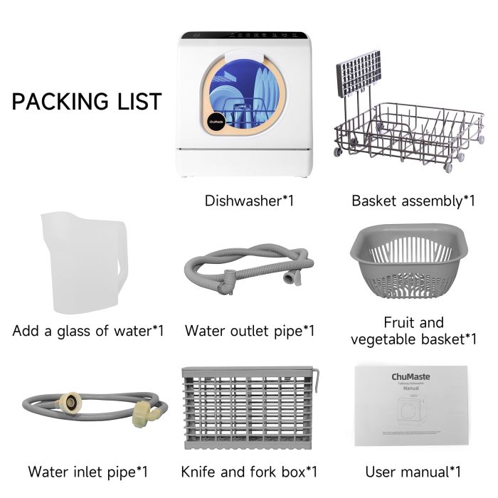 ChuMaste Dishwasher Machine.Countertop Dishwasher With Tank Portable Dishwasher Two Water Supply Methods, Suitable For Apartments And Rvs. - Image 4
