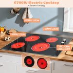 Electric Cooktop 30 Inch Hobsir, 4 Burner Electric Stove Top 6700W, Knob Control Built in Cook top, 30" Electric Stove Top Burner with Glass Protection Metal Frame, Double-ring burner, 220-240v - Image 7