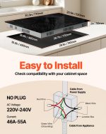 VEVOR Built in Electric Stove Top, 30 inch 5 Burners Ceramic Cooktop, 240V Glass Radiant Cooktop with Sensor Touch Control, Timer & Child Lock Included, 9 Power Levels for Simmer Steam Slow Cook Fry - Image 9