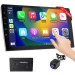 Haudio Carplay Screen for Car, 10.1 inch Wireless CarPlay & Android Auto,Backup Camera,Double Din Car Stereo,GPS Navigation, ZLink,Audio Receivers, Music Player (10.1 inch)