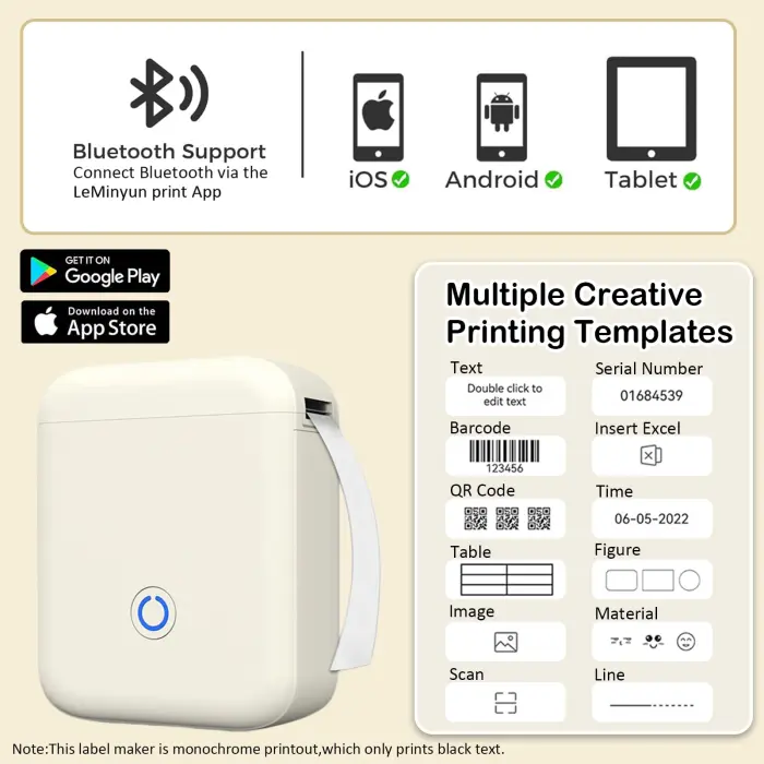 Qhzxcvlk P11 New Version Label Maker Machine with Tape,300DPI Bluetooth Label Printer, Portable Thermal Printer,Sticker Maker for Organizing Home Office School (White) - Image 7