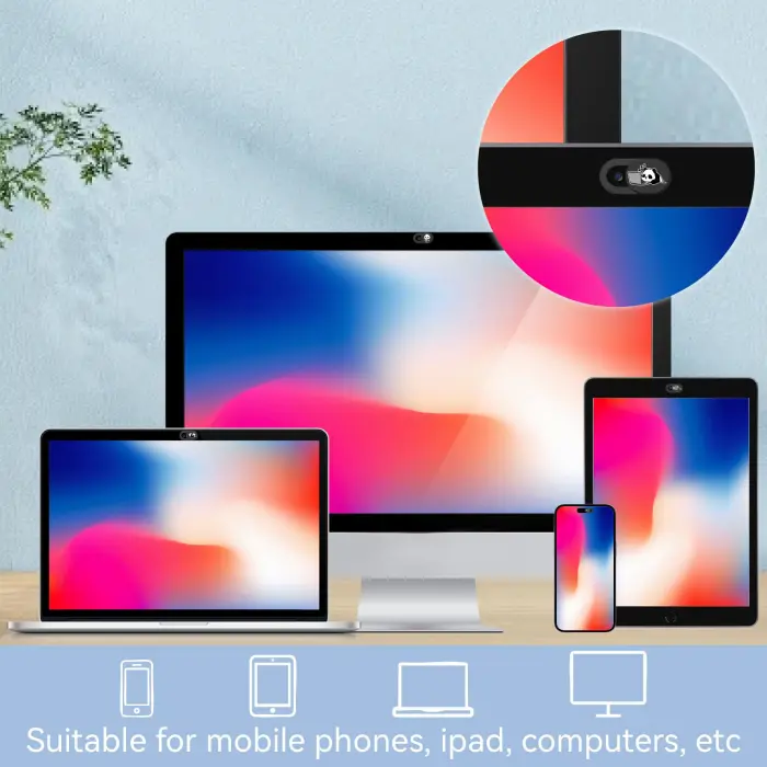 PRESSINART 6Pcs Laptop Camera Covers Webcam Camera Cover Panda Pattern Privacy Security Guard Slide Phone Webcam Protector for Laptops Desktops Computers Smartphones Tablets Notebooks Mini PC Devices - Image 2