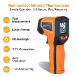 Upgrade 2023 Laser Infrared Thermometer Non-Contact Digital Temperature Gun, -58℉～1112℉(-50℃～600℃) IR Thermometer for Industrial, Kitchen Cooking, Automotive, HVAC (Not for Human Body Temp) - Image 2
