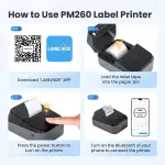 ETIKEZ PM260 Label Maker Machine with Tape, 2 Inch Label Tape Maker Bluetooth Label Printer, Inkless Portable Label Maker for Home, Kitchen, School, Office Organization, Black - Image 6