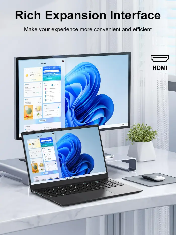 BLUEING 15.6-Inch Laptop Computer, Gold 6500Y Processor (Up to 3.4GHz), 16GB RAM 512GB SSD, 1080P FHD IPS Display, Win11, Type-C, HDMI, USB3.2, BT5.2, WiFi 5, Laptops - Image 3