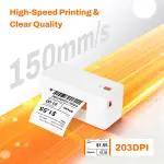 Perfetonair Bluetooth Thermal Shipping Label Printer, 4x6 Portable Wireless Thermal Address Label Printer for Small Business, Compatible with iPhone Android Windows, Used for Ebay Shopify USPS, White - Image 4