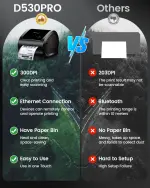 Phomemo Ethernet Thermal Label Printer 4x6, Bluetooth Shipping label printer for Small Business, Home, Office, 300DPI Wireless Thermal Printers Support Ethernet/Bluetooth/USB, Amazon, Ebay, Etsy, USPS - Image 5