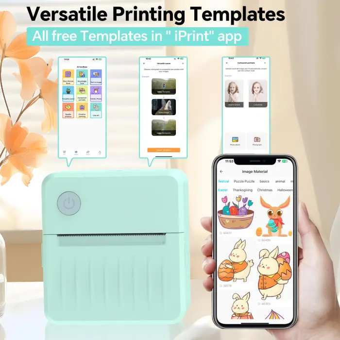 LECHPRO® Label Makers, Label Maker Machine with Tape, Bluetooth Label Maker, Portable Thermal 2 Inch Label Printer for Small Business, Barcode, Address, Logo, Clothing, Sticker Printer for Phones - Image 3