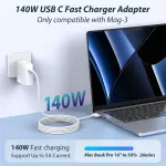 Mac Book Pro Charger- 140W USB C GaN Power Adapter with Magnetic 3 Cable (6.6FT) for MacBook Pro 14-inch 16-inch with M1/M2/M3/M4 Pro/Max Model (2021-2025 Model) Fast Charge Support - Image 6