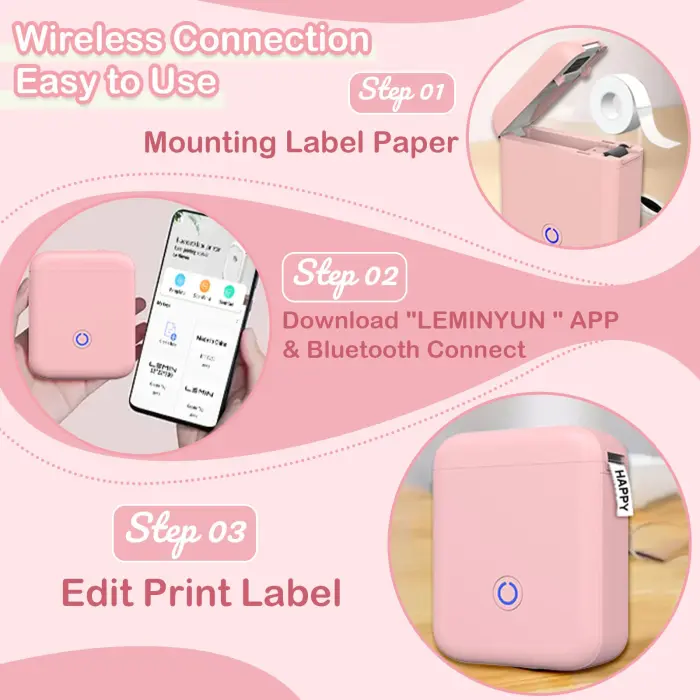 Qhzxcvlk P11 New Version Label Maker Machine with Tape,300DPI Bluetooth Label Printer, Portable Thermal Printer,Sticker Maker for Organizing Home Office School (White) - Image 4