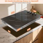 Electric Cooktop 30 Inch Hobsir, 4 Burner Electric Stove Top 6700W, Knob Control Built in Cook top, 30" Electric Stove Top Burner with Glass Protection Metal Frame, Double-ring burner, 220-240v - Image 2