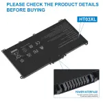 HT03XL L11119-855 Laptop Battery for HP Pavilion 15-DA 15-DB 15-DW 15-DY 14-CE 14-CF 14-DF 17-by 17-CA Series, 14M-DH0003DX 14M-DH1003DX 15T-DA000 15T-CS200 LPD1071 15-DB0004DX 15-CW1XXX 15T-CS300 - Image 6