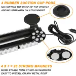 ASPL 29.5" 54 LED Strobe Light Bar Double Side Flashing High Intensity Emergency Warning Flash Strobe Light with Magnetic Base for Safety Construction Vehicles Tow Trucks Pickup (Amber/White) - Image 4