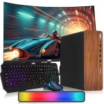 HP Dark Dual Premium Desktop Computer PC – AMD Processor,16GB RAM,512GB SSD,32 Inch Curved Monitor,RGB Keyboard with AI Copilot Key and Mouse,RGB Soundbar,Windows 11(Renewed)