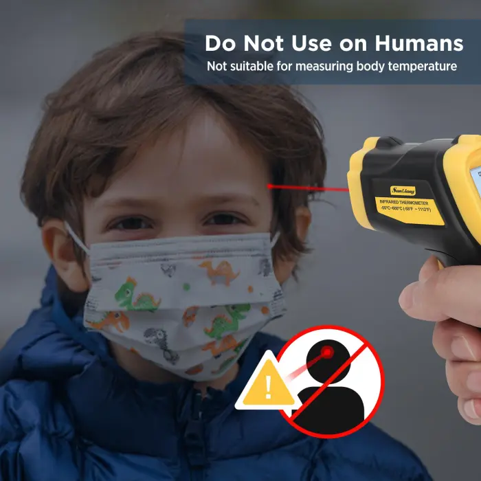 Sanliang Infrared Thermometer Laser Temperature Gun -58℉ to 1112℉ with Adjustable Emissivity & Max and Min Measure Laser Digital IR Thermometer Gun Temp IR Surface Tool Heat Temp Gun for Cooking. - Image 2