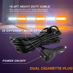 ASPL 29.5" 54 LED Strobe Light Bar Double Side Flashing High Intensity Emergency Warning Flash Strobe Light with Magnetic Base for Safety Construction Vehicles Tow Trucks Pickup (Amber/White) - Image 2