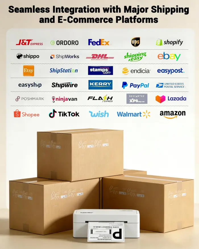 Labeer Bluetooth Thermal Label Printer, 4x6 Shipping Label Printer for Shipping Packages, Small Business Office or Home, Compatible with Phone&Pad&PC,Support Ups/Shopify/Ebay&More (White) - Image 3