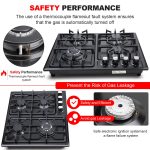 FORIMO Gas Cooktop 22Inch，Built in Gas Cooktop 4 Burners Stainless Steel Stove with NG/LPG Conversion Kit Thermocouple Protection and Easy to Clean - Image 6