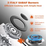 TOPWISH 12 Inch Gas Cooktop, LPG/NG Convertible Built-in Gas Stove Top with 2 Burners 18000BTU, 304 Stainless Steel 2 Burner Propane Stove, Propane Stovetop Thermocouple Protect for Apartments, Rvs - Image 5