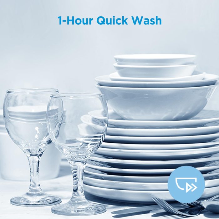 Midea MDF18A1AWW Built-in Dishwasher with 8 Place Settings, 6 Washing Programs, Stainless Steel Tub, Heated Dry, Energy Star, White - Image 5