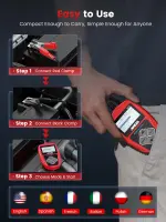 ANCEL BA101 Car Battery Tester, 12V Digital Automotive Alternator Meter Diagnostic Tool,100-2000 CCA Load Capacity, Charging & Cranking Analyzer for Truck, Boat, RV, Marine Vehicle, and More - Image 4