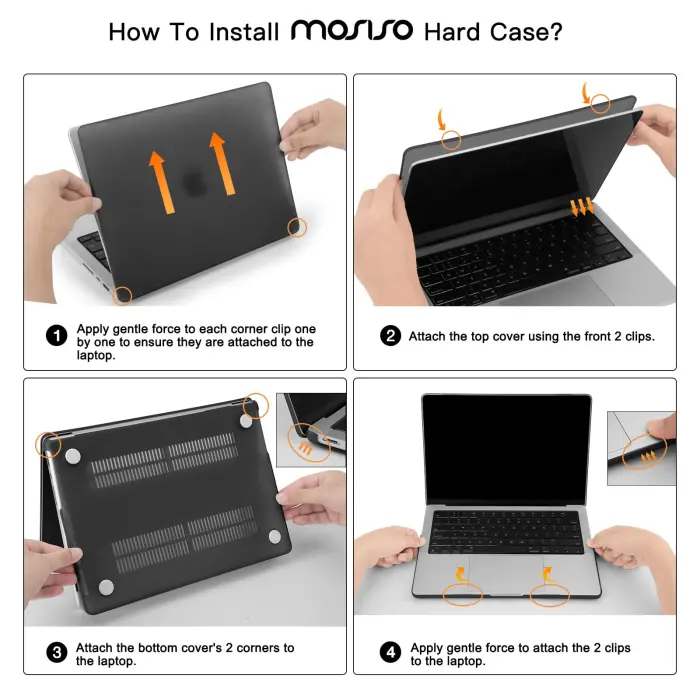 MOSISO Compatible with MacBook Pro 14 inch Case 2025 2024 2023 2022 2021 M5 M4 M3 M2 M1 A3434 A3112 A3185 A3401 A2918 A2992 A2779 A2442, Hard Shell&Keyboard Cover&Screen Film&Pouch,Transparent - Image 5
