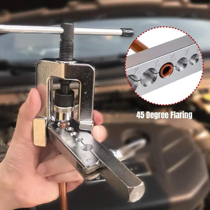 Thorstone Single Flaring Tool & Swaging Tool Kit for HVAC, Tubing, Copper Pipe Flaring with Tubing Cutter and Ratchet Wrench, 45 Degrees, Blue - Image 6