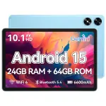 SHARECLOUD Tablet 10.1 inch, Android 15 Tablet with Case, 24GB RAM + 64GB ROM 1 TB Expandable, 1280x800 HD IPS Touch Screen, 8H Battery, WiFi 6, BT 5.4, Dual Camera (Blue)