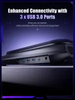 llano V12 Ultra Laptop Cooling Pad with Smart Software Control, RGB Gaming Laptop Fan Cooler Stand, 5.5" Turbo Fan, Adjustable Speed, 3*USB 3.0 Ports, 3 Height Stands, for 15.6"-19" Laptops, Black - Image 5