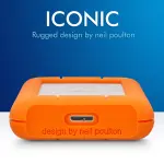 LaCie Rugged Mini, 5T,B USB 3.0 Portable 2.5 inch External Hard Drive for PC and Mac, Orange/Grey, with Rescue Services (STJJ5000400) - Image 3