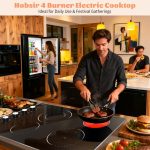 Electric Cooktop 30 Inch Hobsir, 4 Burner Electric Stove Top 6700W, Knob Control Built in Cook top, 30" Electric Stove Top Burner with Glass Protection Metal Frame, Double-ring burner, 220-240v - Image 8