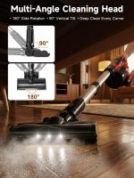 60KPa Cordless Vacuum Cleaner for Home, 700W Brushless Motor Handheld Vacuum, Dual 8000mAh Batteries, Up to 70-Min Runtime, 2L Dust Cup, LED Display, Anti-Tangle for Pet Hair, Carpet & Hardwood Floors - Image 4