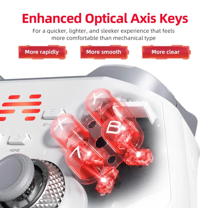 BEITONG KP40 Wireless Controller Ajustable TMR Joystick, Dual TMR Triggers, Optical Buttons for PC, Switch/Switch 2, Android, Steam, Bluetooth Gamepad with 1000Hz Polling Rate, 6 Axis, Turbo Control - Image 5