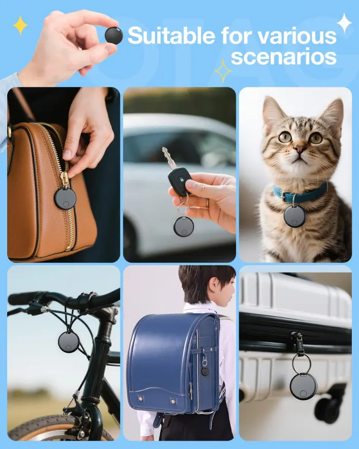 Air Tags for Android,Air Tags-4 Pack Android,Air Tracker Tags with 4 Case,2 Year Battery Life,Google & Apple Find Trackers for Google'S Find Hub App & Apple Find My,IP65 Waterproof Luggage Tracker - Image 2