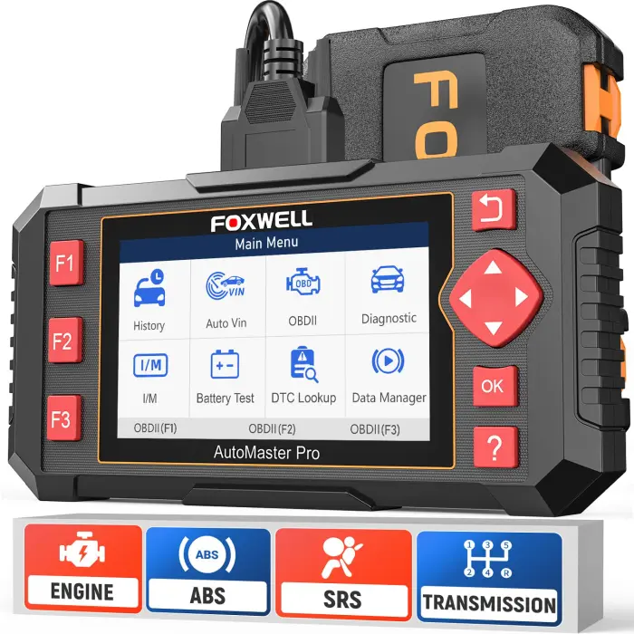 FOXWELL Car Scanner NT604 Elite OBD2 Scanner ABS SRS Transmission, Check Engine Code Reader for Cars and Trucks, Diagnostic Scan Tool with SRS Airbag, Automotive Diagnostic Tool with Live Data - Image 1