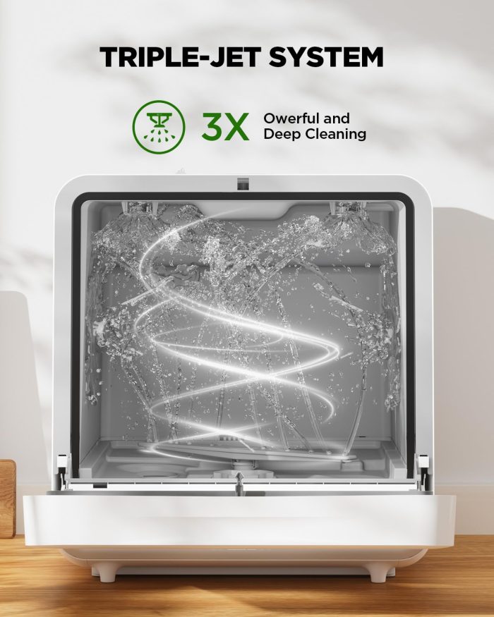 Silonn Portable Countertop Dishwasher | Smart App Control, Triple-Jet Cleaning, Built-In Water Tank & Dual Supply | Compact for Dorm, Apartment, RV - Image 6