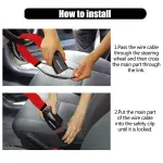 KAYCENTOP Car Steering Wheel Lock, Seat Belt Lock, Anti-Theft Device, Max 17 Inch Length, Small and Light-Weight, Multi-Functional, Fit Most Vehicle, SUV, Golf Cart Security (Red) - Image 7