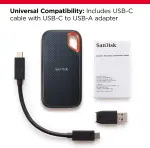 SanDisk 1TB Extreme Portable SSD - Up to 1050MB/s, USB-C, USB 3.2 Gen 2, IP65 Water and Dust Resistance, Updated Firmware - External Solid State Drive - SDSSDE61-1T00-G25 - Image 6