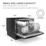 COMFEE’ Countertop Dishwasher, Energy Star Portable Dishwasher, 6 Place Settings & 8 Washing Programs, Speed, Baby-Care, ECO& Glass, Dish Washer for Dorm, RV& Apartment, Black - Image 11