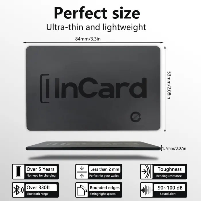 Wallet Tracker (Both iOS and Android) IP68 Bluetooth Smart Finder Card GPS Tracker for Bags Passport Works with Apple Find My (Apple MFi Certified) & Google Find My Device - Over 5 Year Battery Life - Image 8