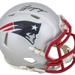 Patriots Christian Gonzalez Authentic Signed Speed Mini Helmet BAS Witnessed 2