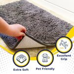 Muddy Mat® | Super Absorbent Door Mat Indoor, Microfiber Quick Dry Chenille Entryway Rug, Non-Slip Front Door Mat, Indoor Mats for Entryway, Machine Washable Pet Rug, Grey 30"x19" - Image 7