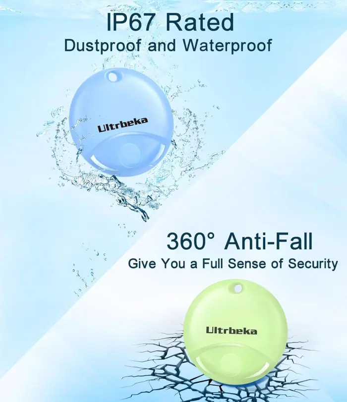 Ultrbeka Air Tag-4 Pack Bluetooth Item Finder for iPhone – MFi Certified Smart Tracker Compatible with Apple Find My, Replaceable Battery, IP67 Waterproof Key Finder for Keys, Wallet, Luggage - Image 5