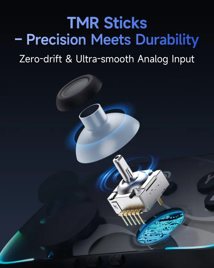 EasySMX S10 Switch 2 Controller-One Key Wake-up, Switch 2 Pro Controller with 6 Axis Gyro, NFC Function, TMR Anti-Drift Joystick, HD Rumble, Swappable D-Pad & Faceplate-black - Image 8