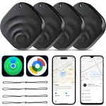 4 Pack Dual System Tracker for iOS and Android Bluetooth Tracker Smart Tags Compatible with Apple Find My (iOS) & Google's Find Hub(Android) for Keys, Luggage, Wallet, Vehicles