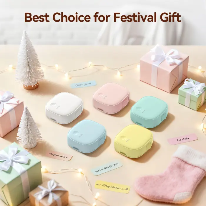 XenGro Mini Label Maker Machine with Tape – Portable Bluetooth Mini Label Printer, Wireless Thermal Label Maker, Waterproof & Rechargeable, Built-in Cutter, for Home, Office, School, Kitchen – White - Image 2